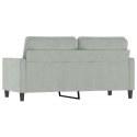 VidaXL Sofa 2-osobowa, jasnoszara, 140 cm, tapicerowana aksamitem