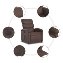 VidaXL Elektryczny fotel rozkładany, brązowy, obity sztuczną skórą