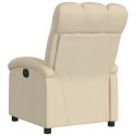 VidaXL Elektryczny fotel rozkładany, kremowy, obity tkaniną