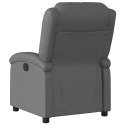 VidaXL Rozkładany fotel masujący, elektryczny, szary, sztuczna skóra