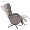 VidaXL Rozkładany fotel masujący z podnóżkiem, taupe, obity tkaniną