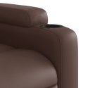 VidaXL Elektryczny fotel rozkładany, brązowy, obity sztuczną skórą