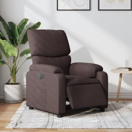 VidaXL Elektryczny fotel rozkładany, ciemnobrązowy, obity tkaniną