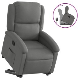 VidaXL Podnoszony fotel rozkładany, ciemnoszary, obity tkaniną