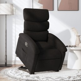 VidaXL Podnoszony fotel rozkładany, czarny, obity tkaniną