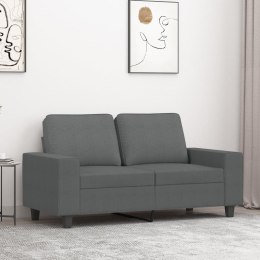 VidaXL Sofa 2-osobowa, ciemnoszara, 120 cm, tapicerowana tkaniną