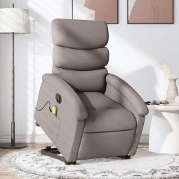 VidaXL Podnoszony fotel masujący, elektryczny, rozkładany, kolor taupe
