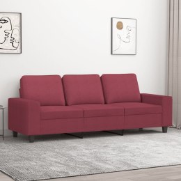 VidaXL Sofa 3-osobowa, winna czerwień, 180 cm,tapicerowana tkaniną