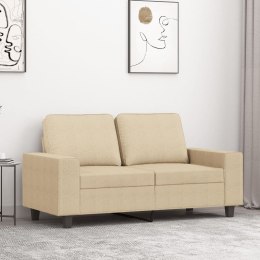 VidaXL 2-osobowa sofa, kremowa, 120 cm, tapicerowana tkaniną