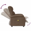 VidaXL Fotel z masażem, brązowy, obity tkaniną