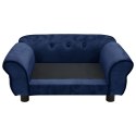 VidaXL Sofa dla psa, niebieska, 72x45x30 cm, pluszowa