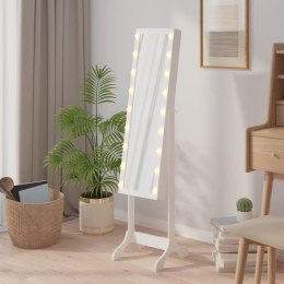 VidaXL Lustro stojące z LED, białe, 34x37x146 cm