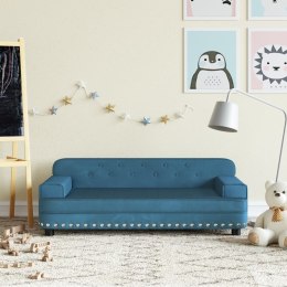 VidaXL Sofa dla dzieci, niebieska, 90x53x30 cm, aksamit