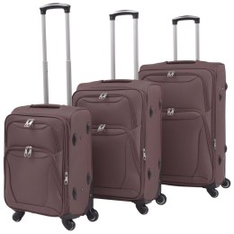 VidaXL 3-częściowy komplet walizek podróżnych, kawowy