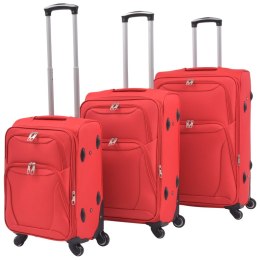 VidaXL 3-częściowy komplet walizek podróżnych, czerwony