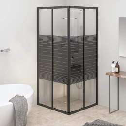 VidaXL Kabina prysznicowa w paski, ESG, 70x70x180 cm, czarna
