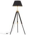 VidaXL Lampa podłogowa na trójnogu, czarno-złota, drewno, 141 cm