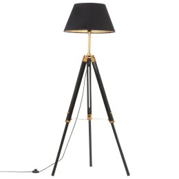 VidaXL Lampa podłogowa na trójnogu, czarno-złota, drewno, 141 cm