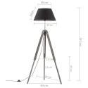 VidaXL Lampa podłogowa na trójnogu, czarno-złota, drewno, 141 cm