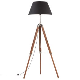 VidaXL Lampa podłogowa na trójnogu, brązowo-czarna, tek, 141 cm