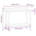 VidaXL Kuchenny stół roboczy z rantem, 110x55x93 cm, stal nierdzewna