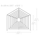 VidaXL Namiot imprezowy z PE, 6 x 16 m, biały