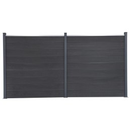 VidaXL Zestaw paneli ogrodzeniowych, szary, 353x186 cm, WPC