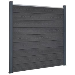 VidaXL Zestaw paneli ogrodzeniowych, szary, 353x186 cm, WPC