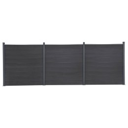VidaXL Zestaw paneli ogrodzeniowych, szary, 526x186 cm, WPC