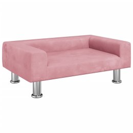 VidaXL Sofa dla dzieci, różowa, 70x45x26,5 cm, aksamit
