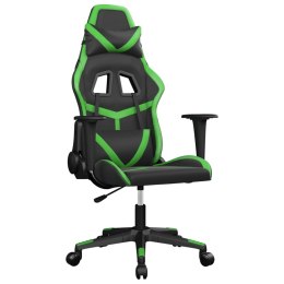 VidaXL Fotel gamingowy, czarno-zielony, sztuczna skóra