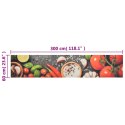 VidaXL Dywanik kuchenny, wzór w warzywa, 60x300 cm, aksamit
