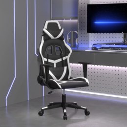 VidaXL Fotel gamingowy, czarno-biały, sztuczna skóra