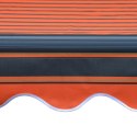 VidaXL Ręcznie zwijana markiza z LED, 600x300 cm, pomarańczowo-brązowa