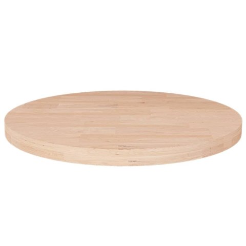 VidaXL Okrągły blat do stolika, Ø40x2,5 cm, surowe drewno dębowe