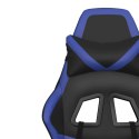 VidaXL Masujący fotel gamingowy, czarno-niebieski, sztuczna skóra
