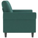 VidaXL Sofa 2-osobowa, ciemnozielona, 120 cm, tapicerowana aksamitem