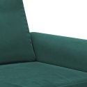 VidaXL Sofa 2-osobowa, ciemnozielona, 120 cm, tapicerowana aksamitem