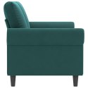 VidaXL Sofa 2-osobowa, ciemnozielona, 140 cm, tapicerowana aksamitem