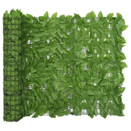 VidaXL Parawan balkonowy, zielone liście, 200x100 cm