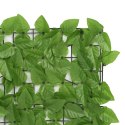 VidaXL Parawan balkonowy, zielone liście, 200x100 cm