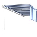 VidaXL Automatycznie zwijana markiza z zasłoną, 5x3 m, niebiesko-biała