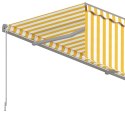 VidaXL Automatycznie zwijana markiza z zasłoną, 5x3 m, żółto-biała