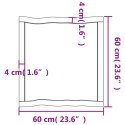 VidaXL Blat, jasnobrązowy 60x60x(2-6) cm drewno z naturalną krawędzią