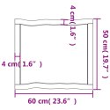 VidaXL Blat, jasnobrązowy 60x50x(2-4)cm drewno z naturalną krawędzią