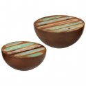 VidaXL Dwa stoliki kawowe na kształt misy z drewna odzyskanego