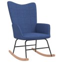 VidaXL Fotel bujany z podnóżkiem, niebieski, obity tkaniną
