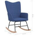 VidaXL Fotel bujany z podnóżkiem, niebieski, obity tkaniną