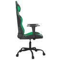 VidaXL Fotel gamingowy, czarno-zielony, sztuczna skóra
