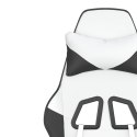 VidaXL Fotel gamingowy, biało-czarny, sztuczna skóra